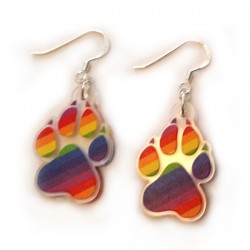 Earrings - Rainbow Paw